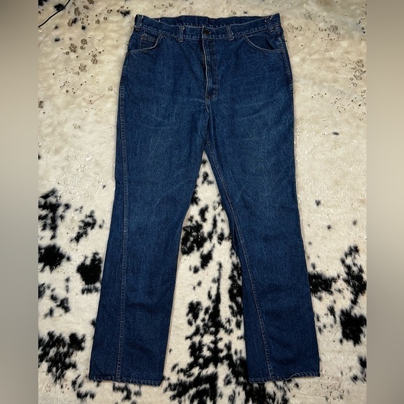 SADDLE King Men’s Vintage Dark Wash Outdoor Work Denim Jeans Size 42x36